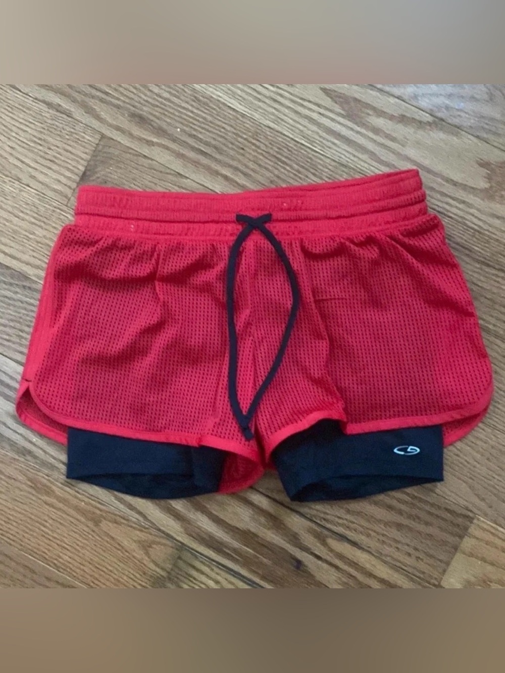 Champion DuoDry Red and Black Activewear Shorts Size Small